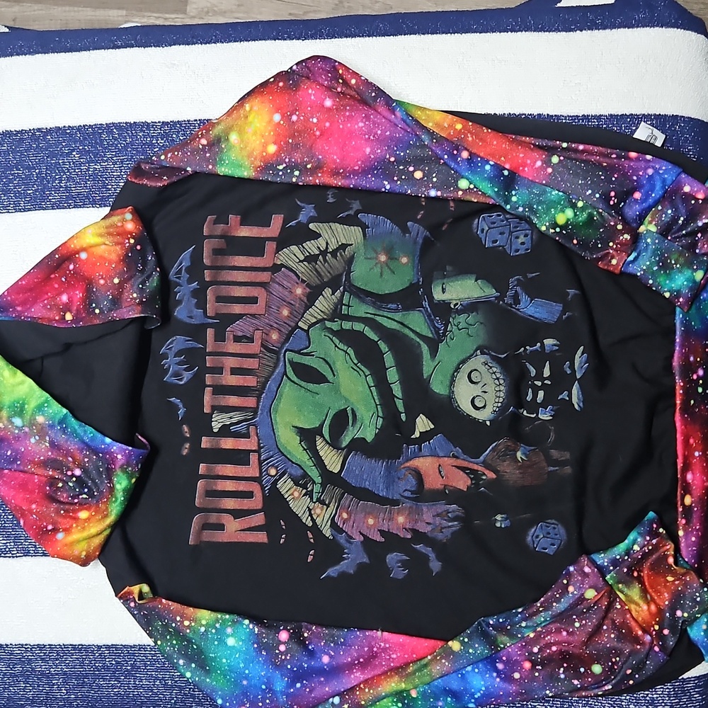 Colorful Graphic Hoodie with Roll the Dice Design